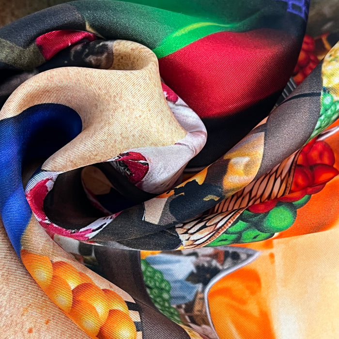 "Market" Silk Twill Scarf